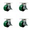 Service Caster 6'' Heavy Duty Green Poly on Cast Iron Swivel Caster Set with Brakes, 4PK CRAN-SCC-KP92S630-PUR-GB-SLB-4 - alternate 1